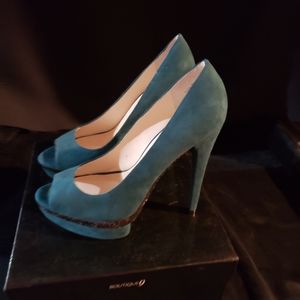 Emerald Suede with Glitter Heels